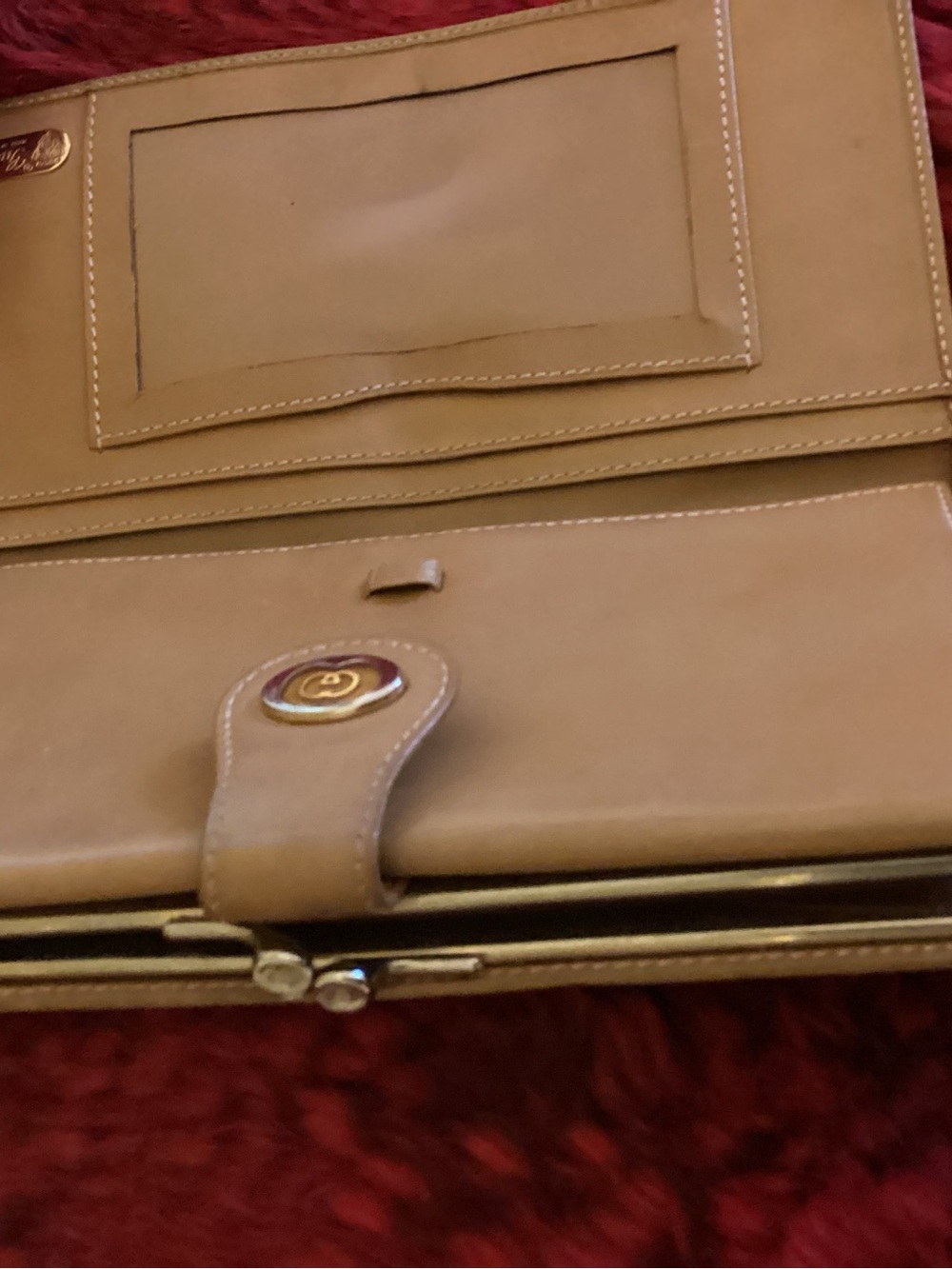 Gucci Beige Canvas continental wallet with Tan Leather Trim and Gold Hardware - Picture 6 of 10
